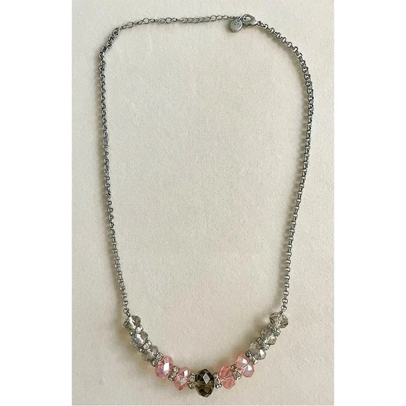 Loft Grey and Pink Crystal Necklace - Picture 1 of 3